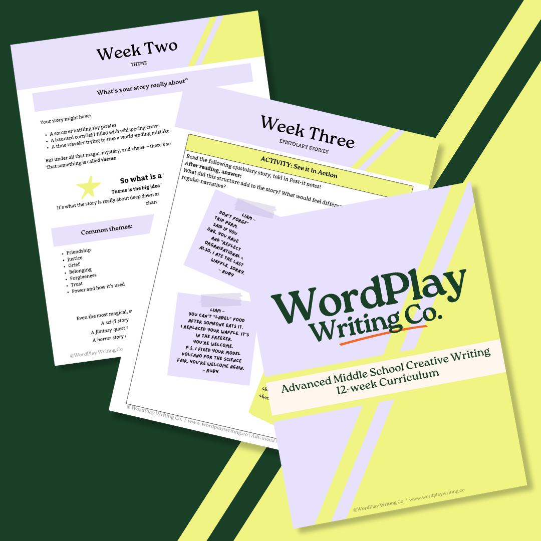 Advanced Middle School Creative Writing 12-Week Downloadable Curriculum