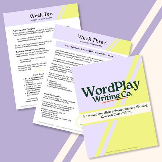 Intermediate High School Creative Writing 12-Week Downloadable Curriculum