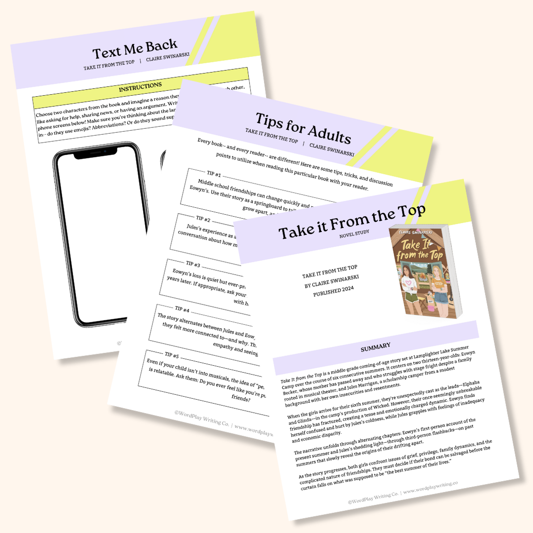Take it From the Top by Claire Swinarski - Novel Study