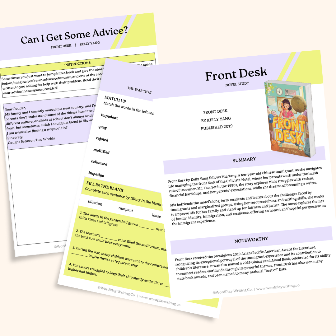 Front Desk by Kelly Yang - Novel Study